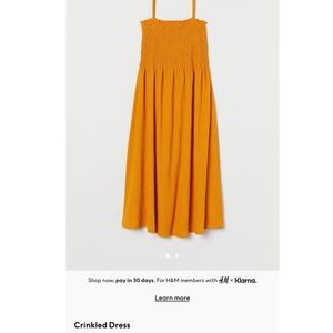 Mustard yellow H&M crinkle dress